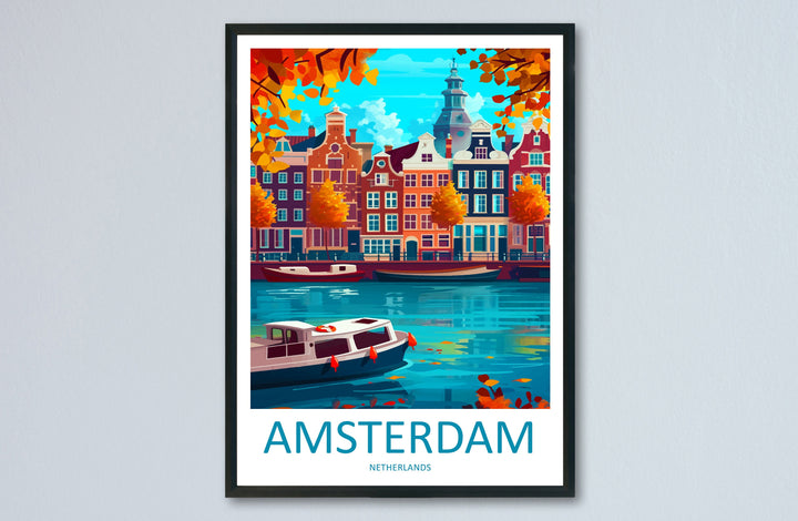 Amsterdam Travel Print Wall Art Amsterdam Wall Hanging Home Décor Amsterdam Gift Art Lovers Netherlands Art Lover Gift Amsterdam Decor