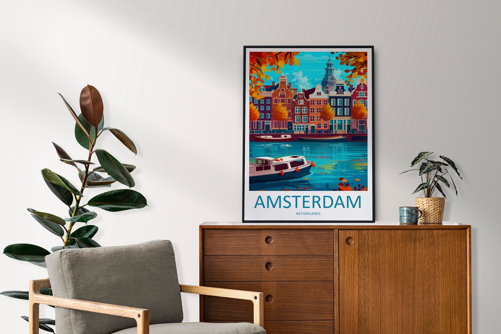 Amsterdam Travel Print Wall Art Amsterdam Wall Hanging Home Décor Amsterdam Gift Art Lovers Netherlands Art Lover Gift Amsterdam Decor