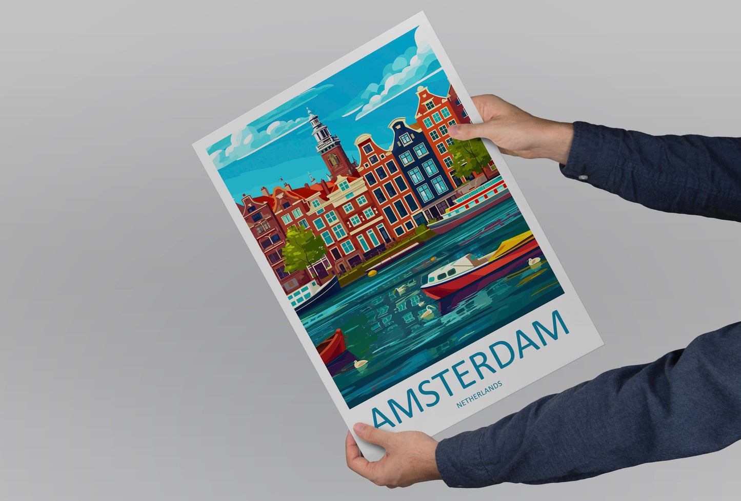 Amsterdam Travel Print Wall Art Amsterdam Wall Hanging Home Décor Amsterdam Gift Art Lovers Netherlands Art Lover Gift Amsterdam Decor