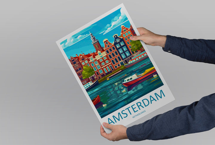 Amsterdam Travel Print Wall Art Amsterdam Wall Hanging Home Décor Amsterdam Gift Art Lovers Netherlands Art Lover Gift Amsterdam Decor