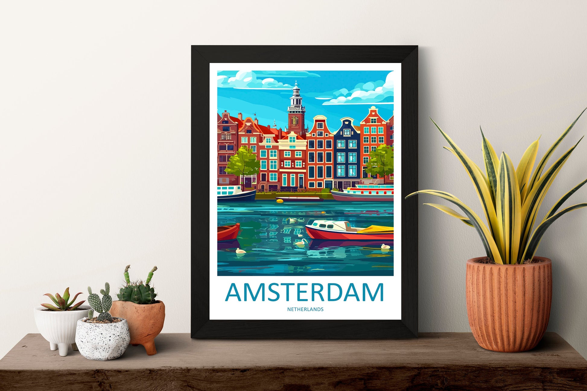 Amsterdam Travel Print Wall Art Amsterdam Wall Hanging Home Décor Amsterdam Gift Art Lovers Netherlands Art Lover Gift Amsterdam Decor