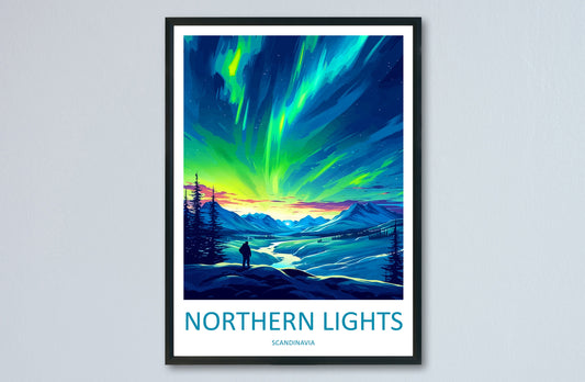 Northern Lights Travel Print Wall Art Aurora Borealis Wall Hanging Home Décor Aurora Borealis Gift Art Lovers Iceland Art Lover Gift Decor