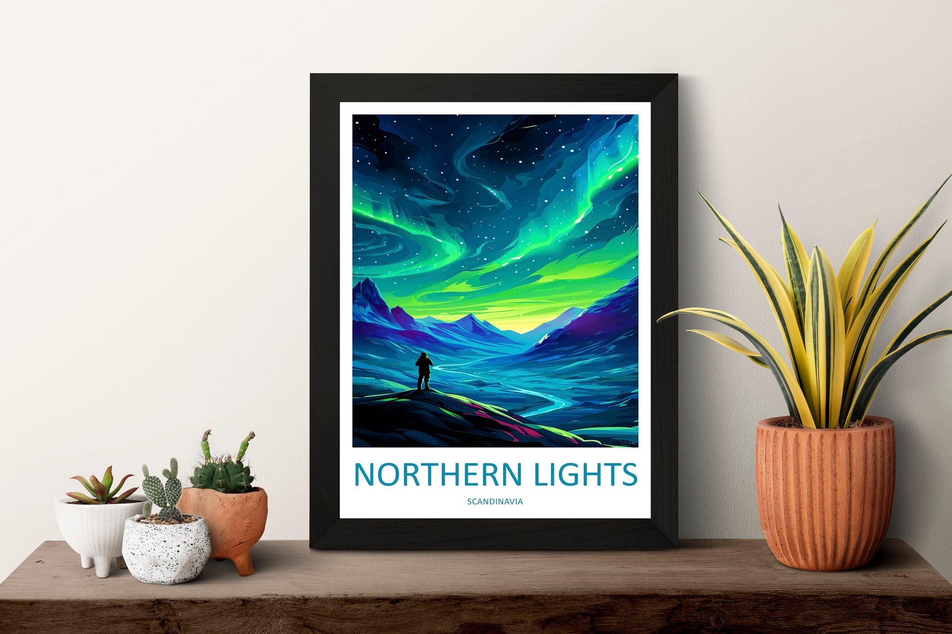 Northern Lights Travel Print Wall Art Aurora Borealis Wall Hanging Home Décor Aurora Borealis Gift Art Lovers Iceland Art Lover Gift Decor
