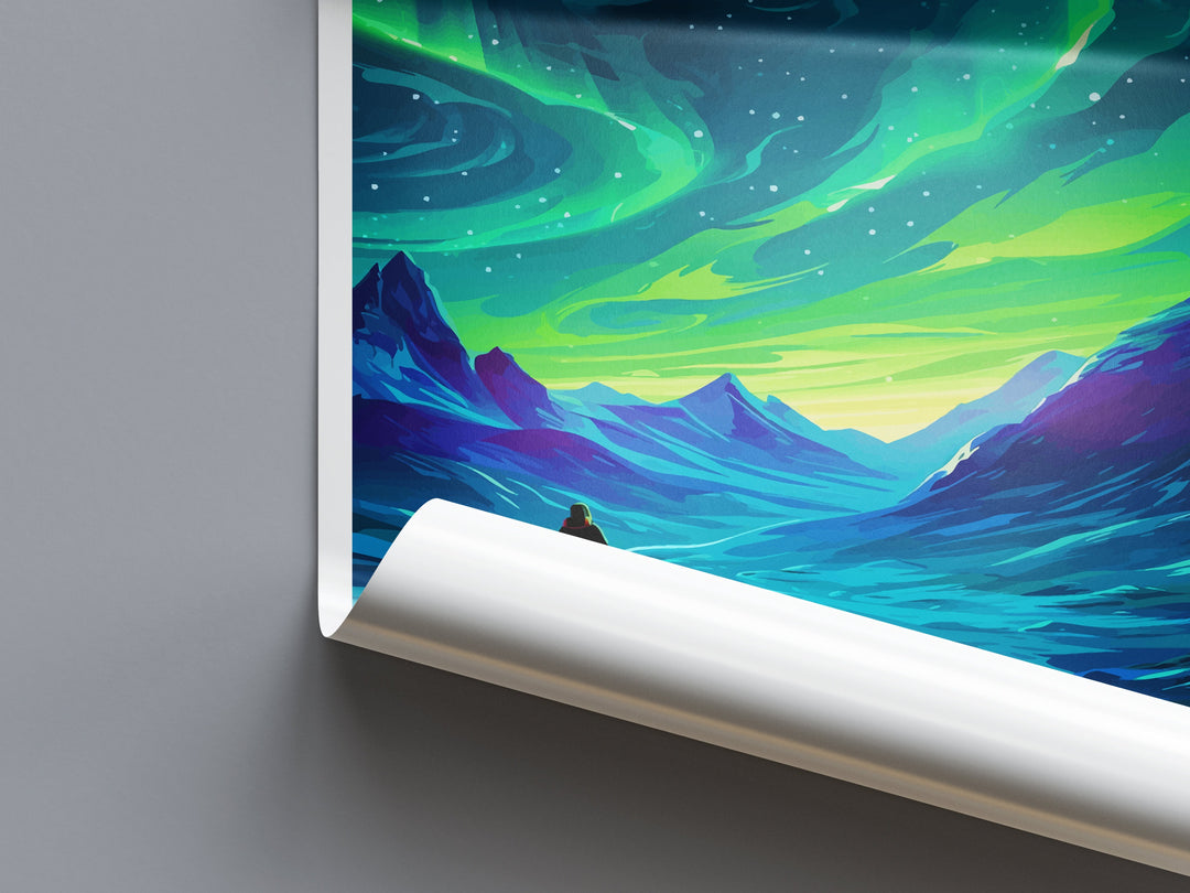 Northern Lights Travel Print Wall Art Aurora Borealis Wall Hanging Home Décor Aurora Borealis Gift Art Lovers Iceland Art Lover Gift Decor