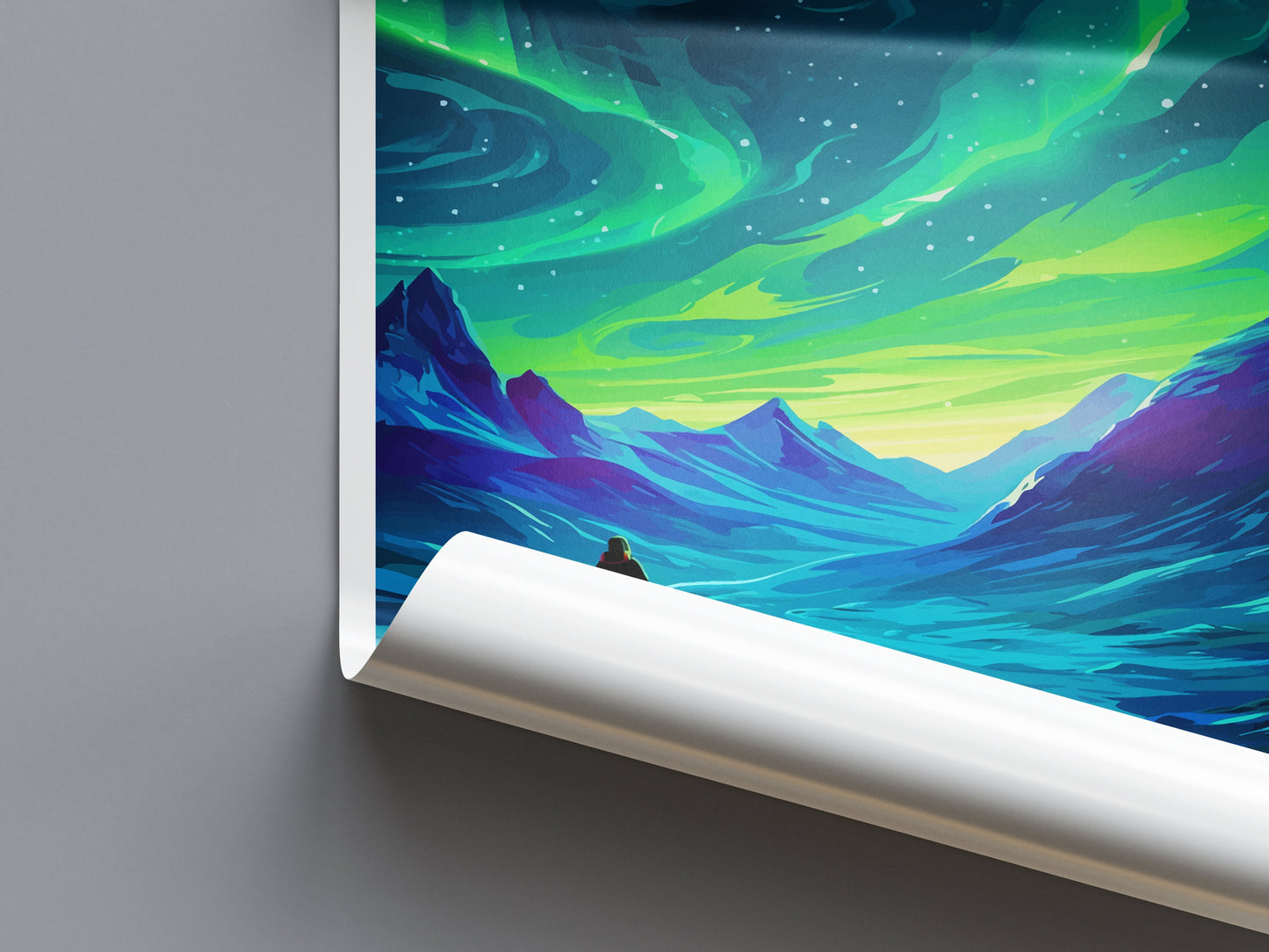 Northern Lights Travel Print Wall Art Aurora Borealis Wall Hanging Home Décor Aurora Borealis Gift Art Lovers Iceland Art Lover Gift Decor
