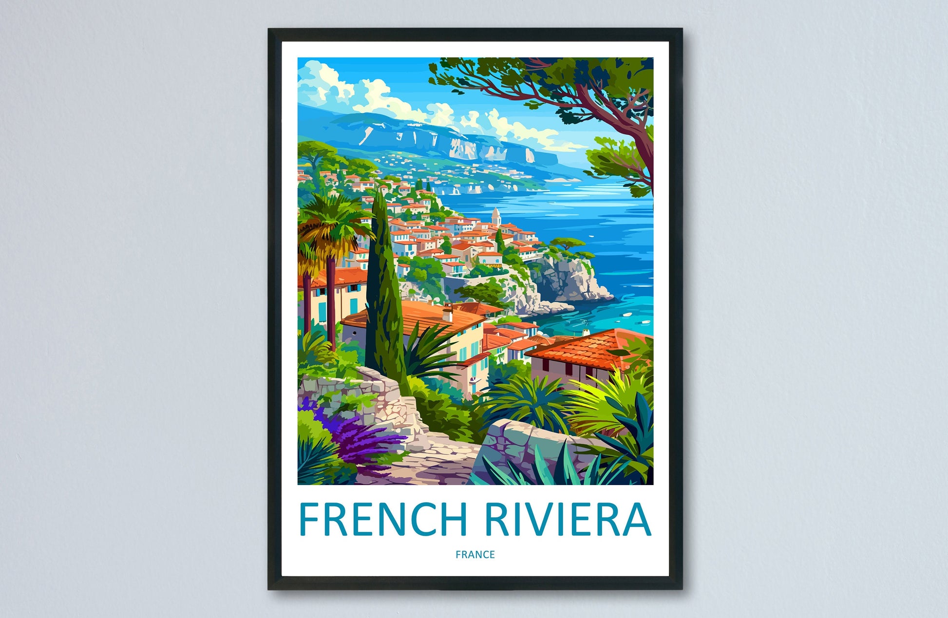 French Riviera Print French Riviera Home Decor Cityscape Art Print Wall Art Travel Enthusiast Gift Wall Hanging Saint-Tropez France