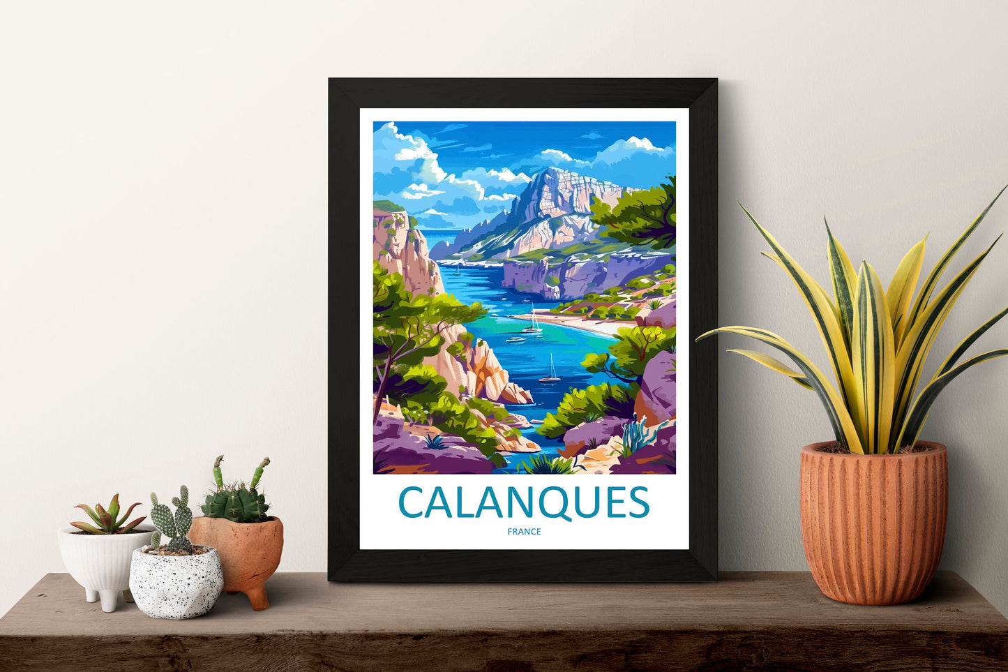 Calanques Travel Print Wall Art Calanques France Wall Hanging Home Decoration Calanques Gift Art Lovers Wall Art Print Calanques Wall Ar