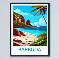 Barbuda Travel Print Wall Art Barbuda Wall Hanging Home Décor Barbuda Gift Art Lovers Wall Art Caribbean Travel Print Barbuda Decor