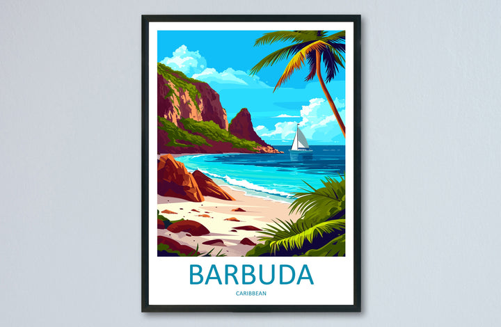 Barbuda Travel Print Wall Art Barbuda Wall Hanging Home Décor Barbuda Gift Art Lovers Wall Art Caribbean Travel Print Barbuda Decor