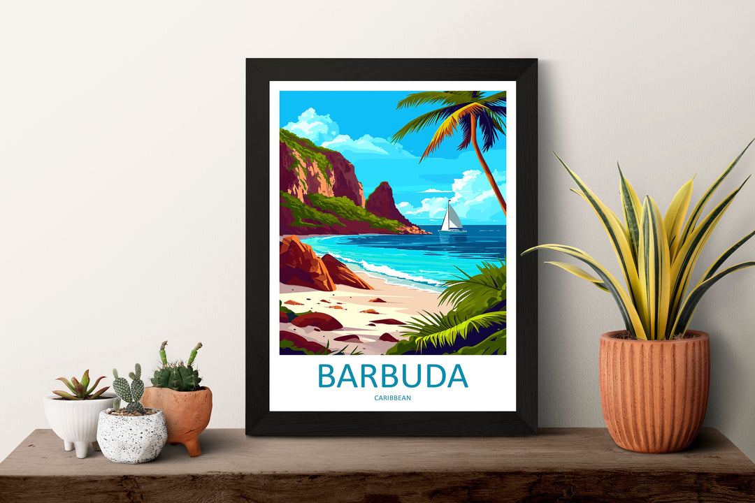 Barbuda Travel Print Wall Art Barbuda Wall Hanging Home Décor Barbuda Gift Art Lovers Wall Art Caribbean Travel Print Barbuda Decor