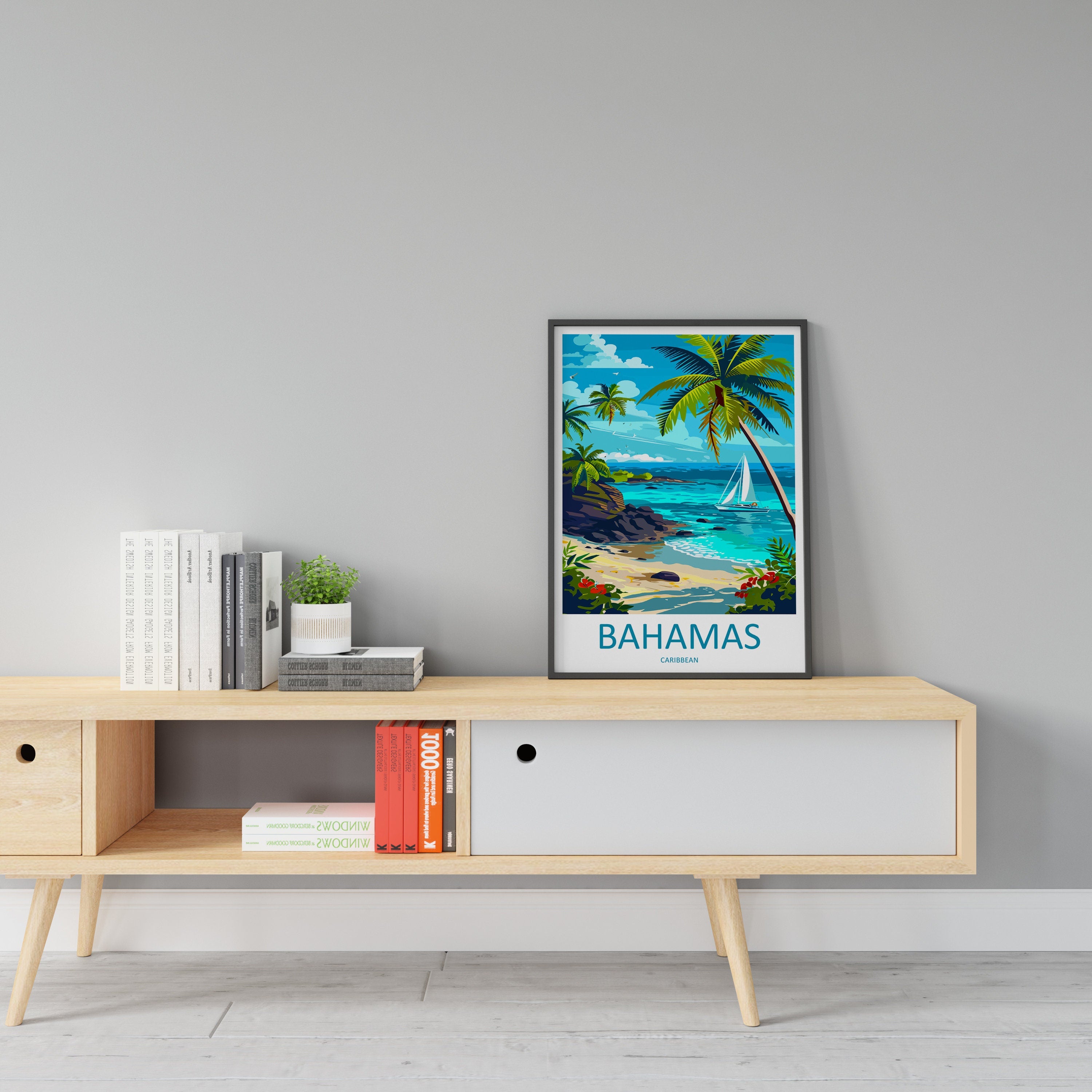Bahamas Travel Print Wall Art Bahamas Wall Hanging Home Décor Bahamas Gift Art Lovers Wall Art Caribbean Travel Print Bahamas Decor