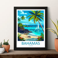 Bahamas Travel Print Wall Art Bahamas Wall Hanging Home Décor Bahamas Gift Art Lovers Wall Art Caribbean Travel Print Bahamas Decor