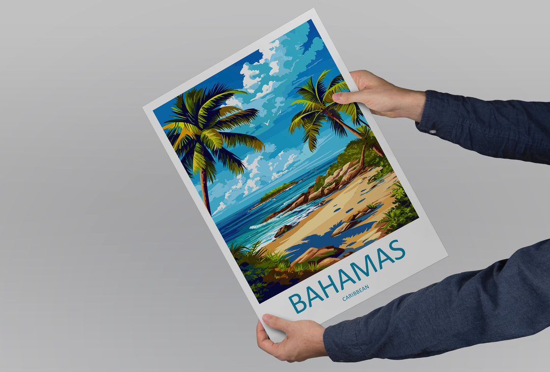Bahamas Travel Print Wall Art Bahamas Wall Hanging Home Décor Bahamas Gift Art Lovers Wall Art Caribbean Travel Print Bahamas Decor