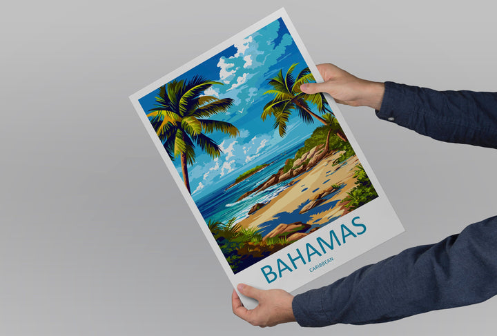 Bahamas Travel Print Wall Art Bahamas Wall Hanging Home Décor Bahamas Gift Art Lovers Wall Art Caribbean Travel Print Bahamas Decor