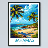 Bahamas Travel Print Wall Art Bahamas Wall Hanging Home Décor Bahamas Gift Art Lovers Wall Art Caribbean Travel Print Bahamas Decor