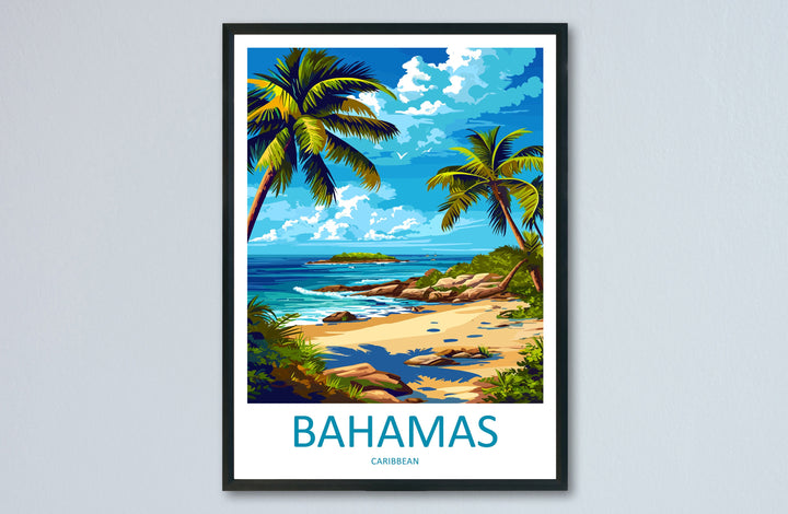 Bahamas Travel Print Wall Art Bahamas Wall Hanging Home Décor Bahamas Gift Art Lovers Wall Art Caribbean Travel Print Bahamas Decor
