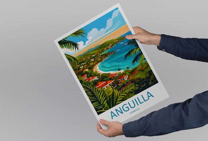 Anguilla Travel Print Wall Art Anguilla Wall Hanging Home Décor Anguilla Gift Art Lovers Wall Art Caribbean Travel Print Anguilla Decor