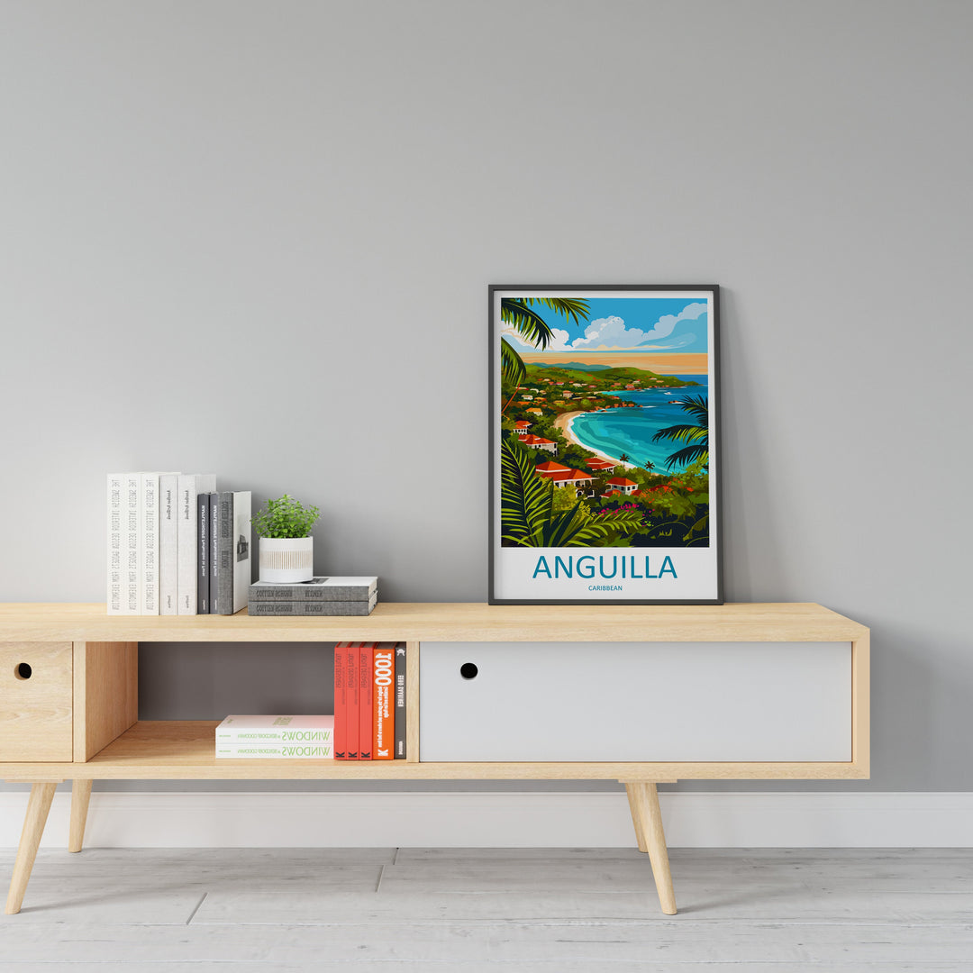 Anguilla Travel Print Wall Art Anguilla Wall Hanging Home Décor Anguilla Gift Art Lovers Wall Art Caribbean Travel Print Anguilla Decor