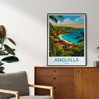Anguilla Travel Print Wall Art Anguilla Wall Hanging Home Décor Anguilla Gift Art Lovers Wall Art Caribbean Travel Print Anguilla Decor