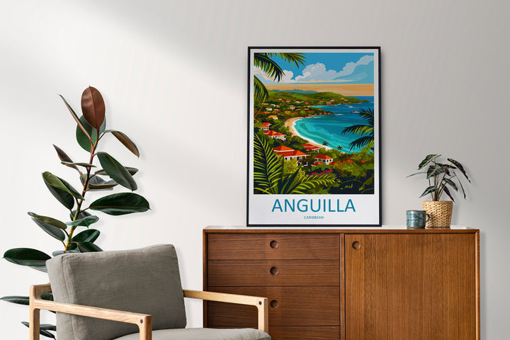 Anguilla Travel Print Wall Art Anguilla Wall Hanging Home Décor Anguilla Gift Art Lovers Wall Art Caribbean Travel Print Anguilla Decor