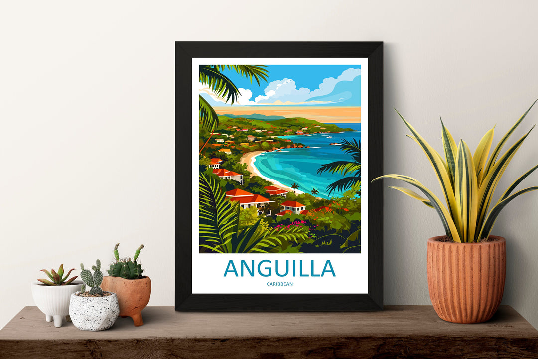 Anguilla Travel Print Wall Art Anguilla Wall Hanging Home Décor Anguilla Gift Art Lovers Wall Art Caribbean Travel Print Anguilla Decor