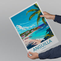 Anguilla Travel Print Wall Art Anguilla Wall Hanging Home Décor Anguilla Gift Art Lovers Wall Art Caribbean Travel Print Anguilla Decor