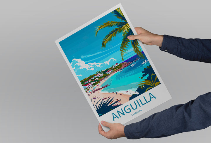 Anguilla Travel Print Wall Art Anguilla Wall Hanging Home Décor Anguilla Gift Art Lovers Wall Art Caribbean Travel Print Anguilla Decor
