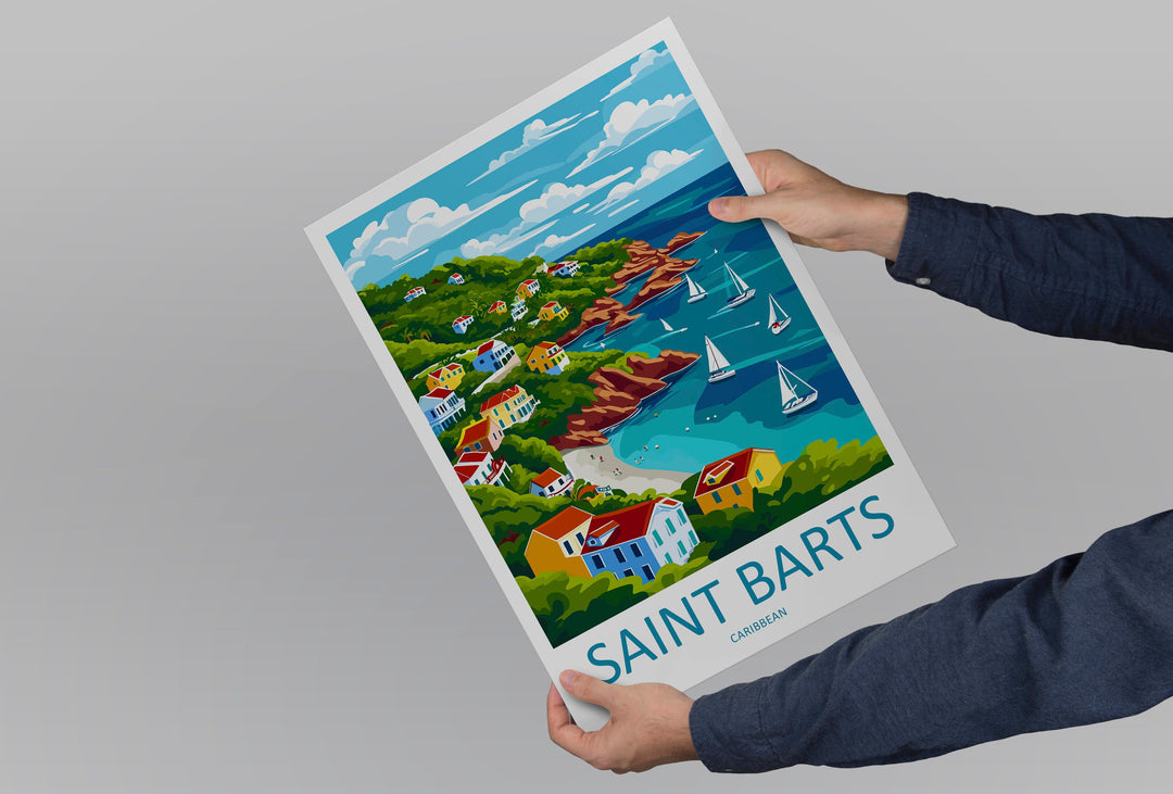 St Barts Travel Print St Barts Home Décor St Barts Art Print St Barts Wall Print For Caribbean Gift For St Barts Wall Art St Barts Poster