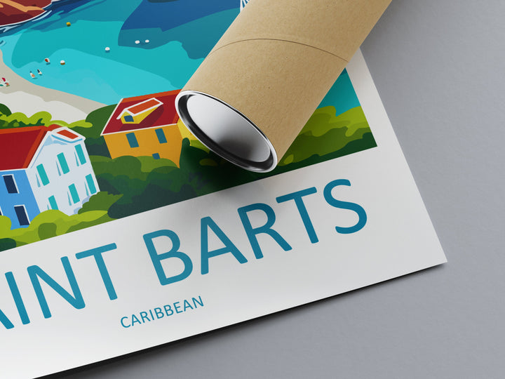 St Barts Travel Print St Barts Home Décor St Barts Art Print St Barts Wall Print For Caribbean Gift For St Barts Wall Art St Barts Poster