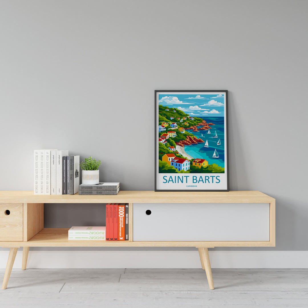 St Barts Travel Print St Barts Home Décor St Barts Art Print St Barts Wall Print For Caribbean Gift For St Barts Wall Art St Barts Poster