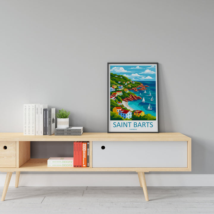 St Barts Travel Print St Barts Home Décor St Barts Art Print St Barts Wall Print For Caribbean Gift For St Barts Wall Art St Barts Poster