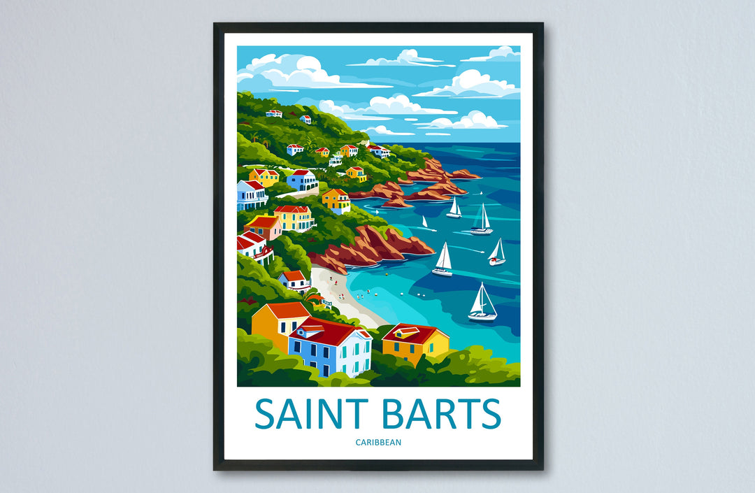 St Barts Travel Print St Barts Home Décor St Barts Art Print St Barts Wall Print For Caribbean Gift For St Barts Wall Art St Barts Poster