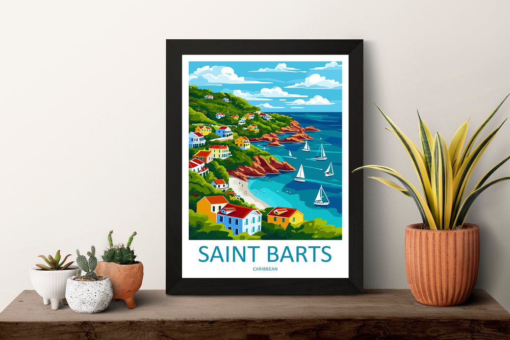 St Barts Travel Print St Barts Home Décor St Barts Art Print St Barts Wall Print For Caribbean Gift For St Barts Wall Art St Barts Poster