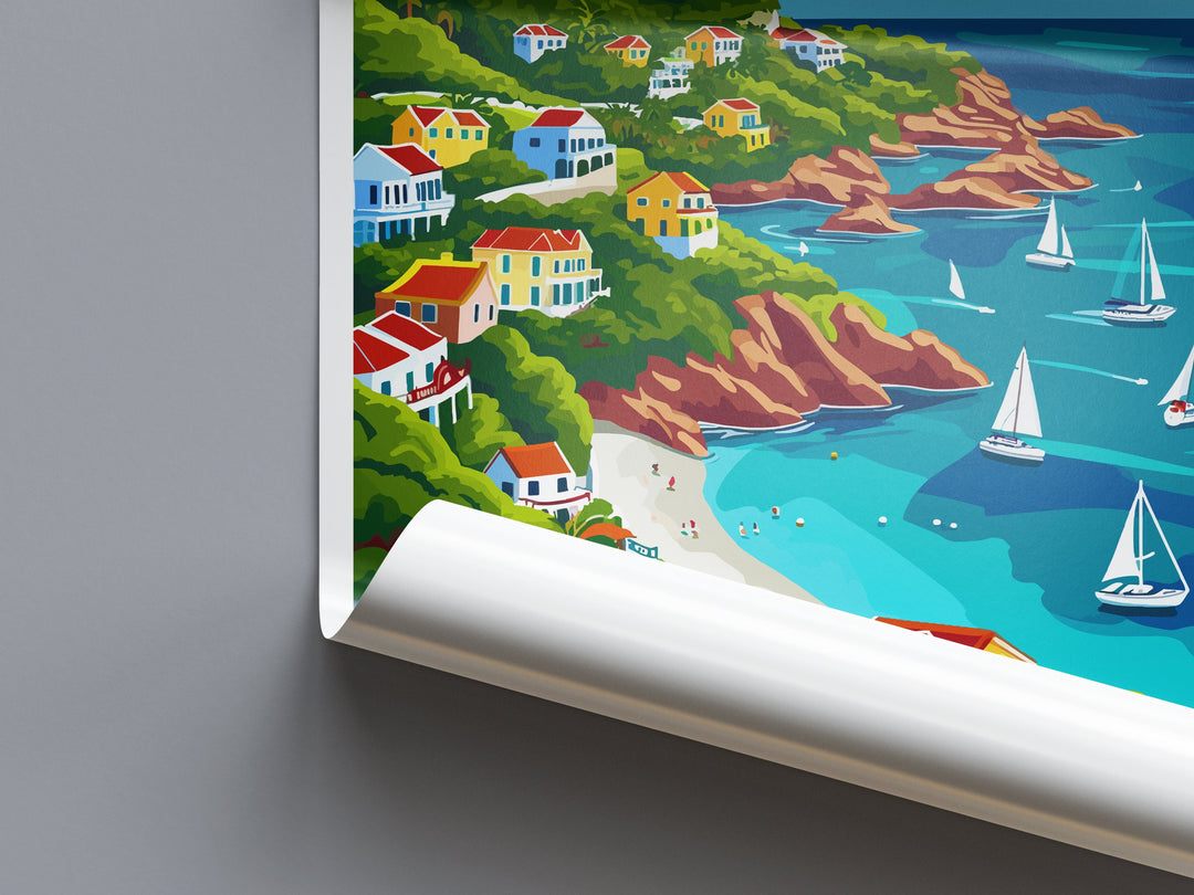 St Barts Travel Print St Barts Home Décor St Barts Art Print St Barts Wall Print For Caribbean Gift For St Barts Wall Art St Barts Poster