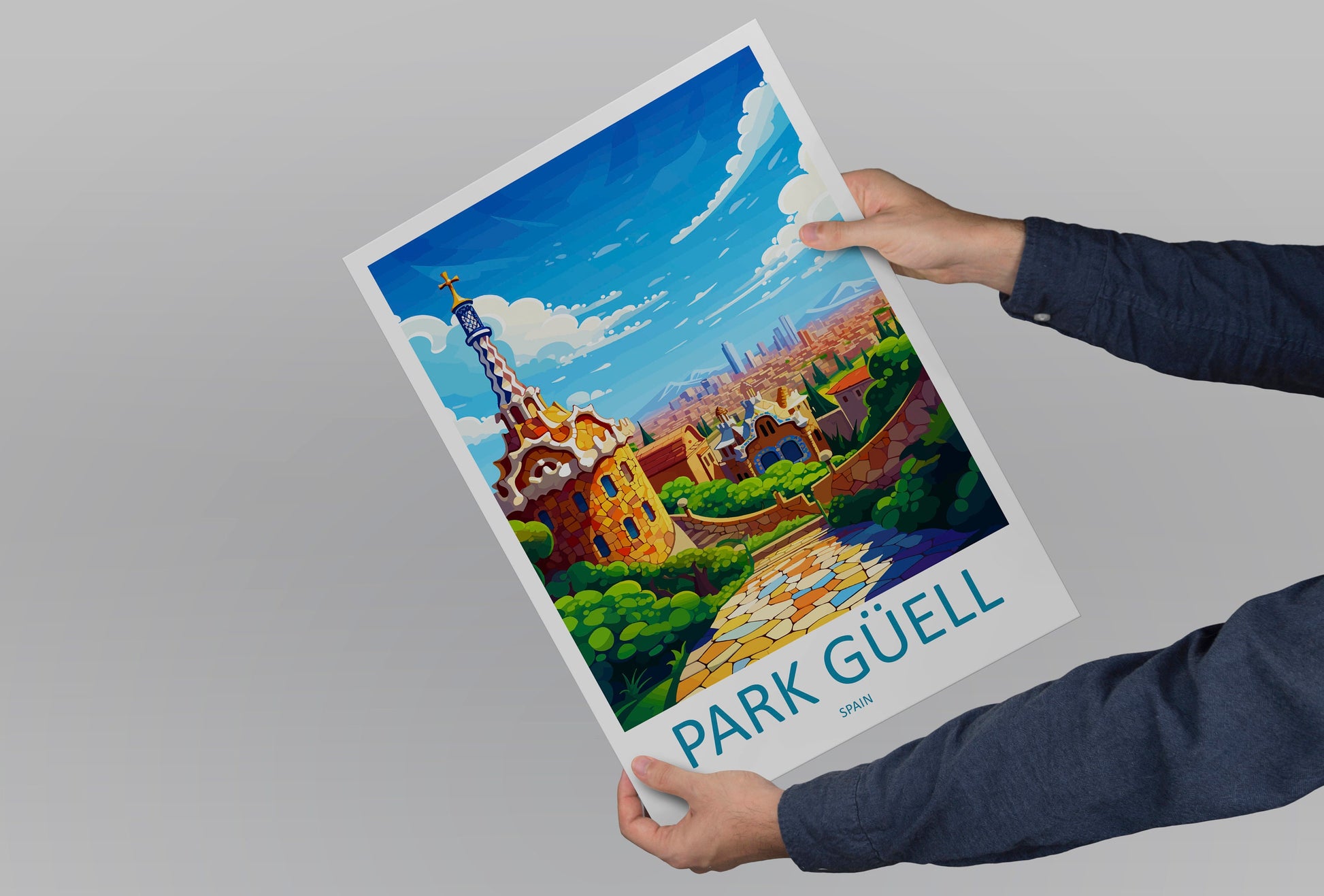 Park Güell Travel Print Wall Art Park Güell Wall Hanging Home Décor Barcelona Gift Art Lovers Spain Art Lover Gift Barcelona Print Spain Art