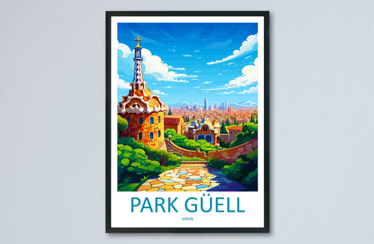 Park Güell Travel Print Wall Art Park Güell Wall Hanging Home Décor Barcelona Gift Art Lovers Spain Art Lover Gift Barcelona Print Spain Art