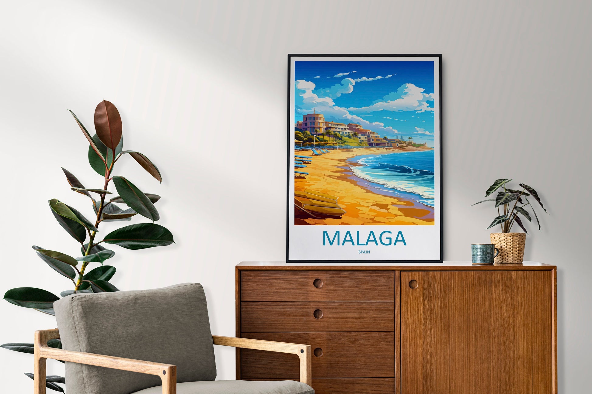 Malaga Travel Print Wall Art Malaga Wall Hanging Home Décor Malaga Gift Art Lovers Spain Art Lover Gift Malaga Wall Décor Malaga Spain Decor