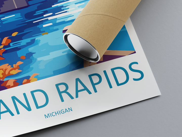 Grand Rapids Travel Print Wall Art Grand Rapids Wall Hanging Home Décor Grand Rapids Gift Art Lovers Michigan Art Lover Gift