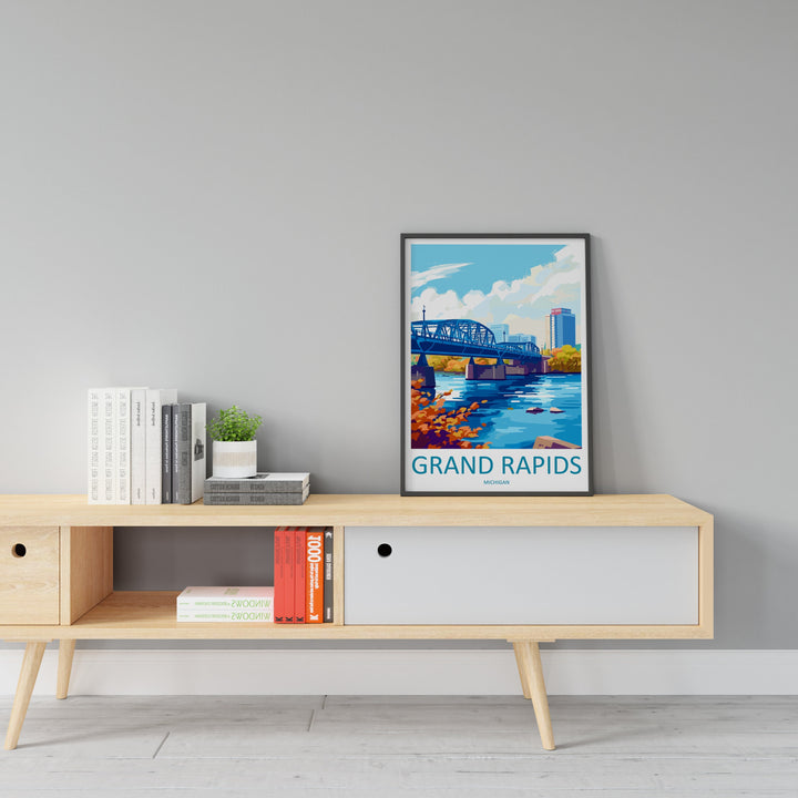 Grand Rapids Travel Print Wall Art Grand Rapids Wall Hanging Home Décor Grand Rapids Gift Art Lovers Michigan Art Lover Gift