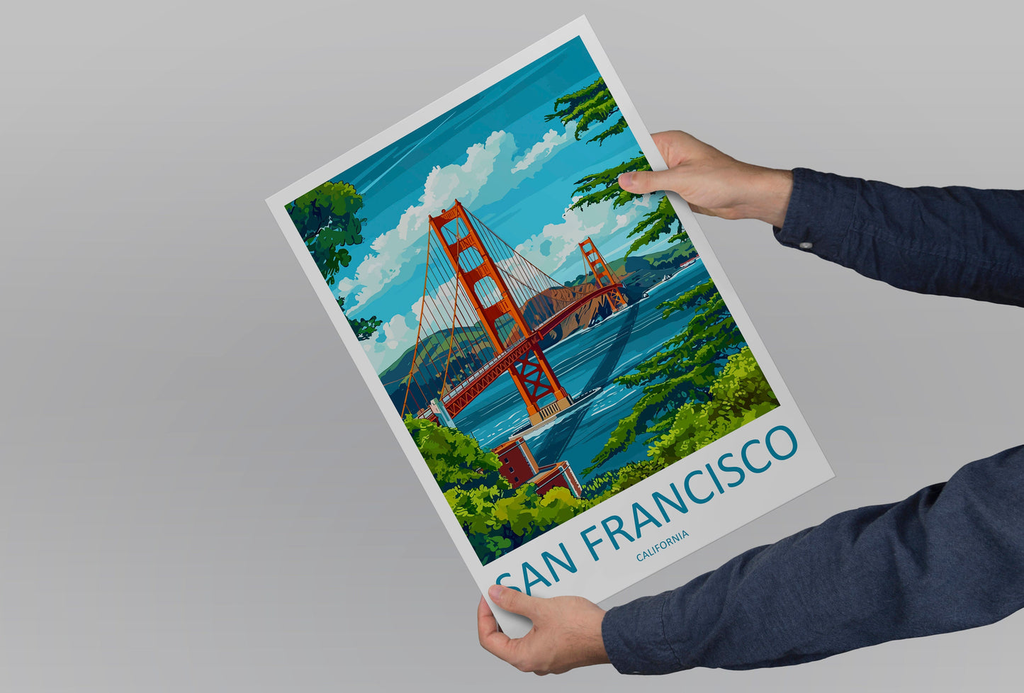 San Francisco Golden Gate Travel Print Wall Art San Francisco Wall Hanging Home Décor San Francisco Gift Art Lovers California Art Lover