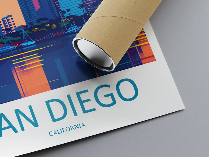 San Diego Travel Print Wall Art San Diego Wall Hanging Home Décor San Diego Gift Art Lovers California Art Lover Gift San Diego Poster