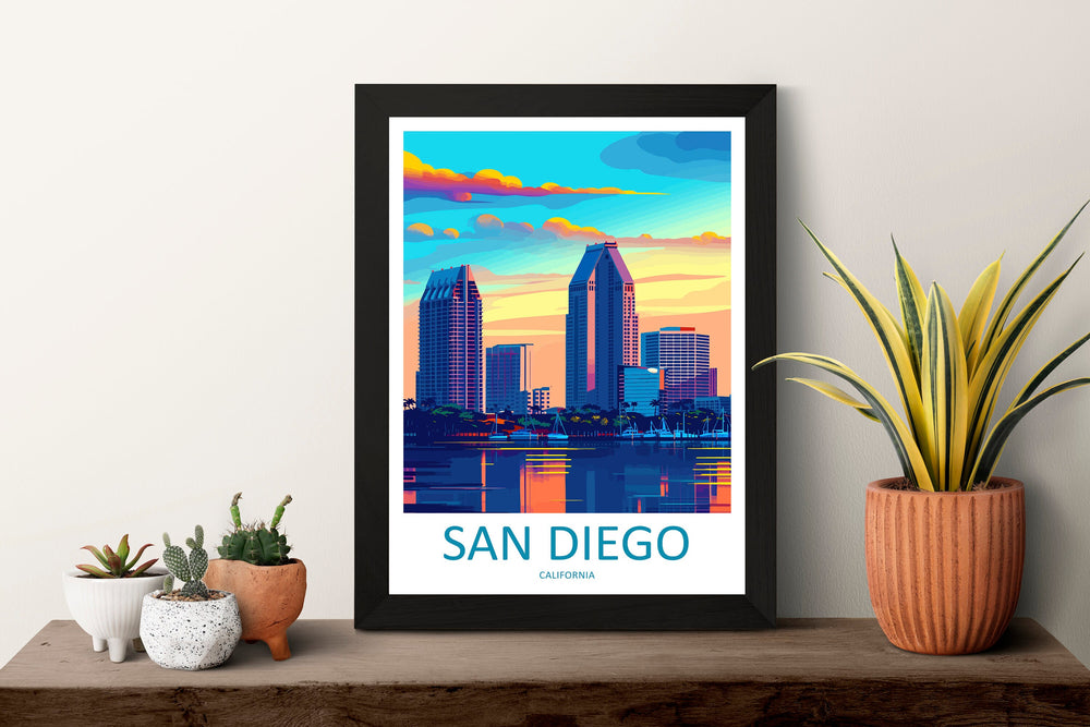 San Diego Travel Print Wall Art San Diego Wall Hanging Home Décor San Diego Gift Art Lovers California Art Lover Gift San Diego Poster