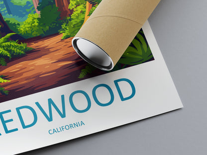 Redwood National Park Travel Print Wall Art Redwood Wall Hanging Home Décor Redwood Gift Art Lovers California Art Lover Gift