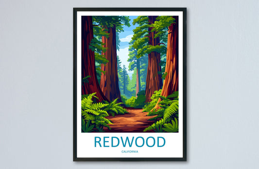 Redwood National Park Travel Print Wall Art Redwood Wall Hanging Home Décor Redwood Gift Art Lovers California Art Lover Gift