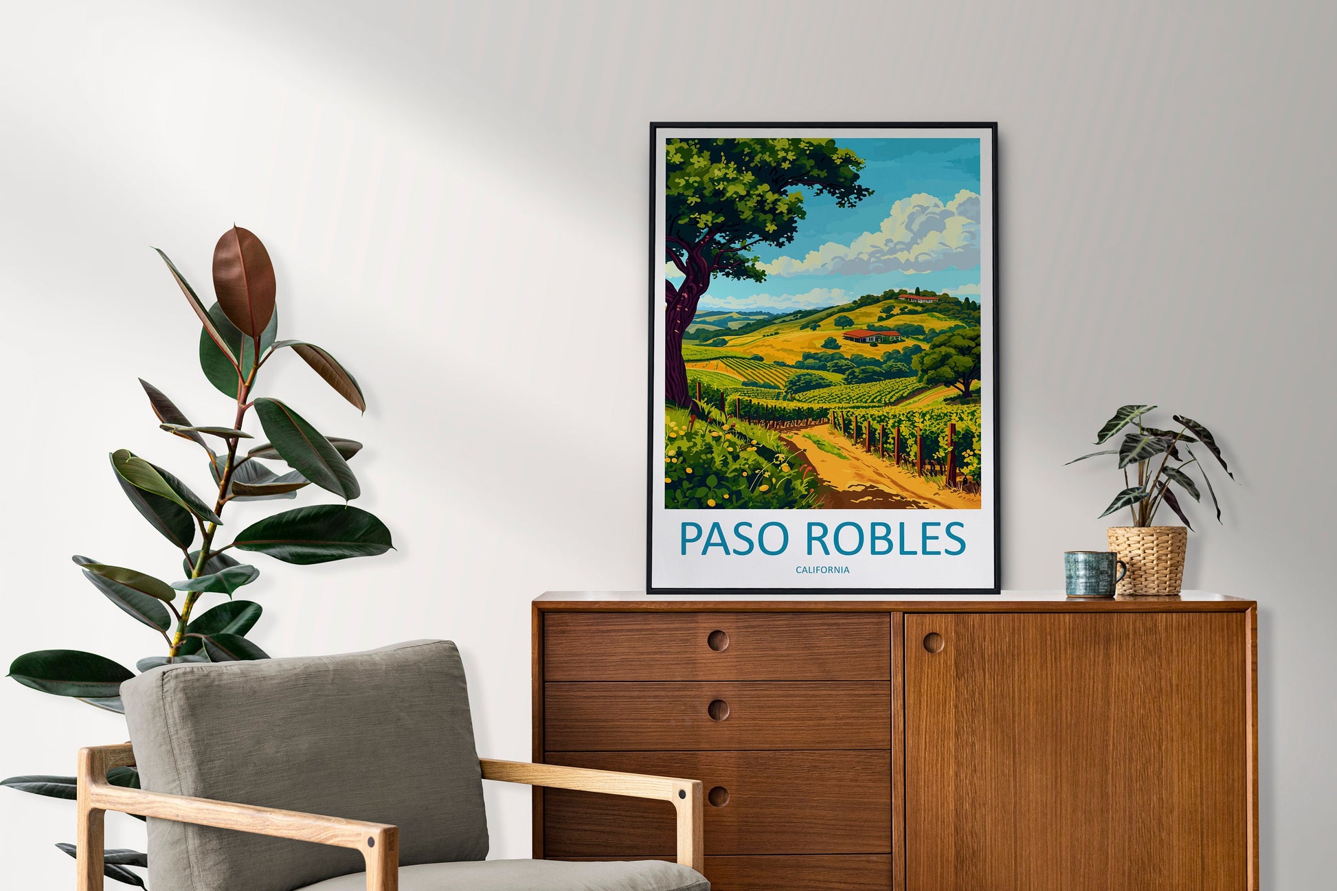 Paso Robles Travel Print Wall Art Paso Robles Wall Hanging Home Décor Paso Robles Gift Art Lovers California Art Lover Gift