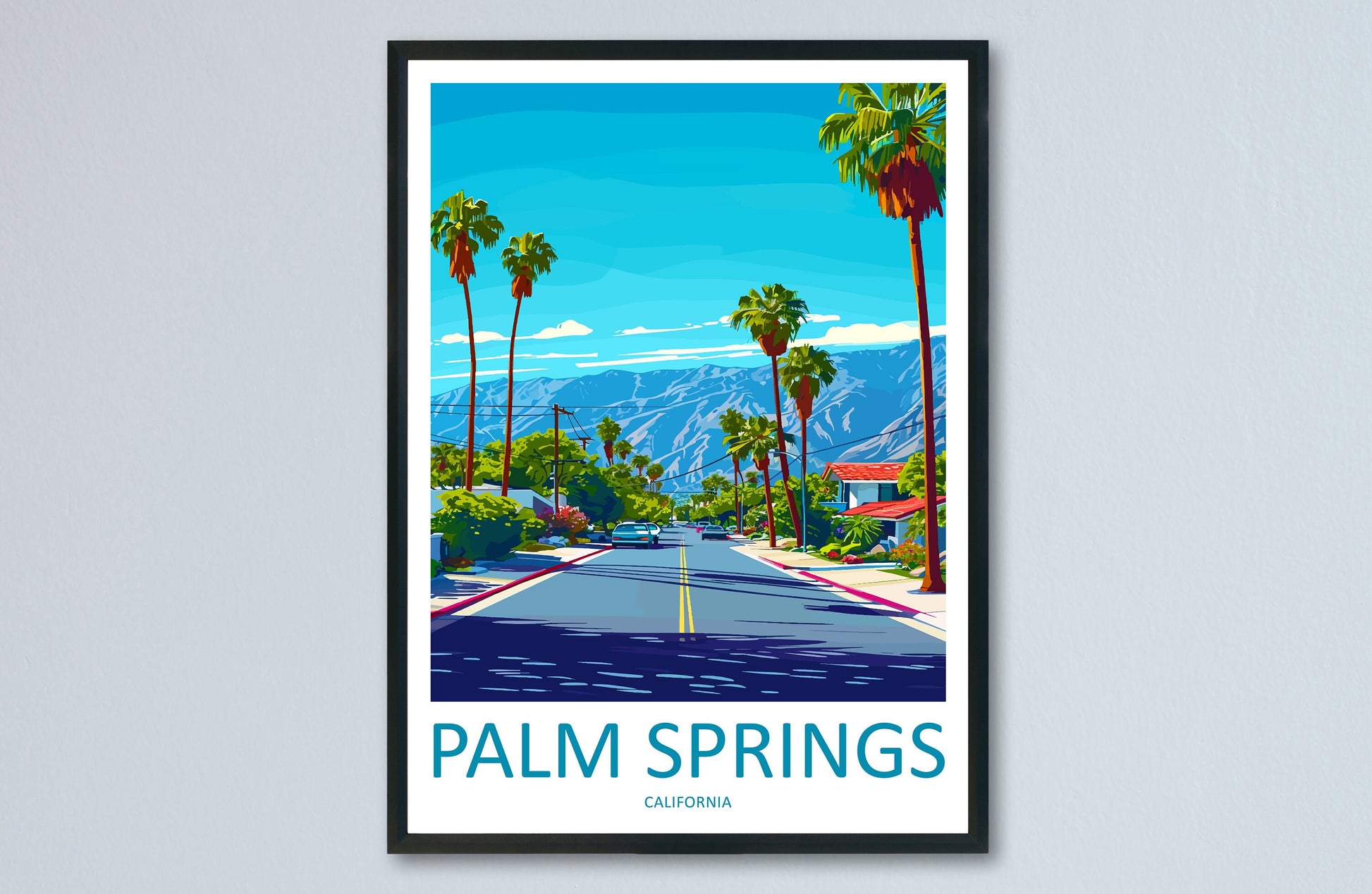 Palm Springs Travel Print Wall Art Palm Springs Wall Hanging Home Décor Palm Springs Gift Art Lovers California Art Lover Gift Palm Springs