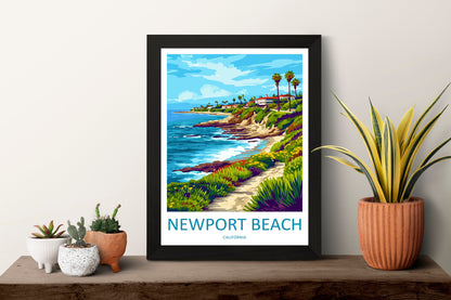 Newport Beach Travel Print Wall Art Newport Beach Wall Hanging Home Décor Newport Beach Gift Art Lovers California Art Lover Gift