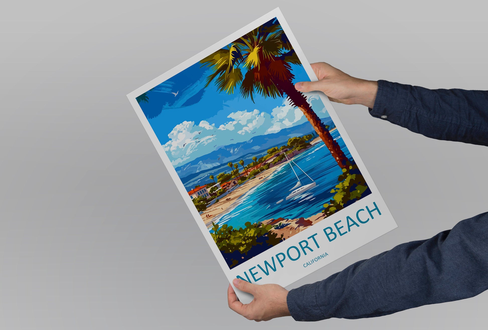 Newport Beach Travel Print Wall Art Newport Beach Wall Hanging Home Décor Newport Beach Gift Art Lovers California Art Lover Gift