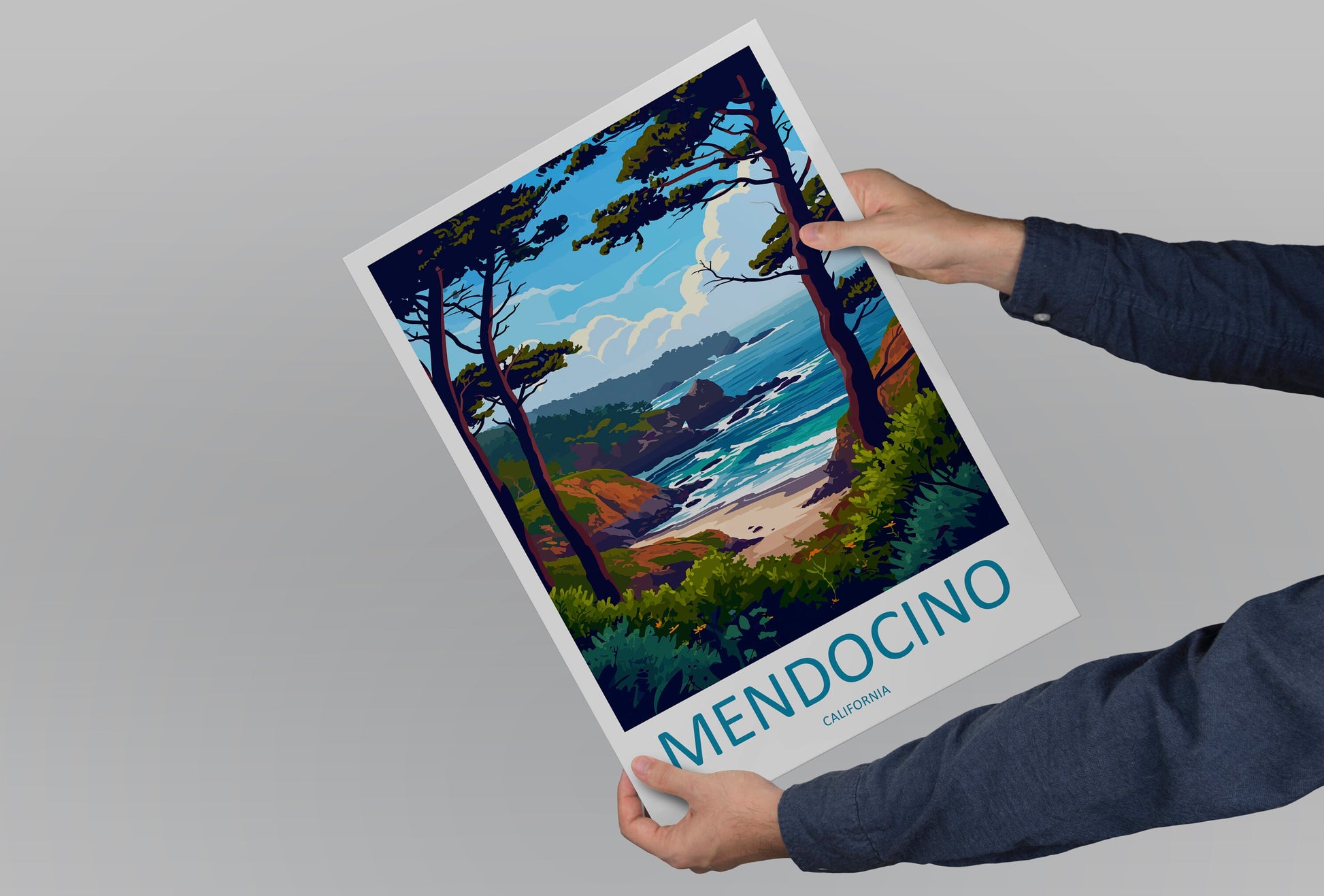 Mendocino Travel Print Wall Art Mendocino Wall Hanging Home Décor Mendocino Gift Art Lovers California Art Lover Gift Mendocino Art Print