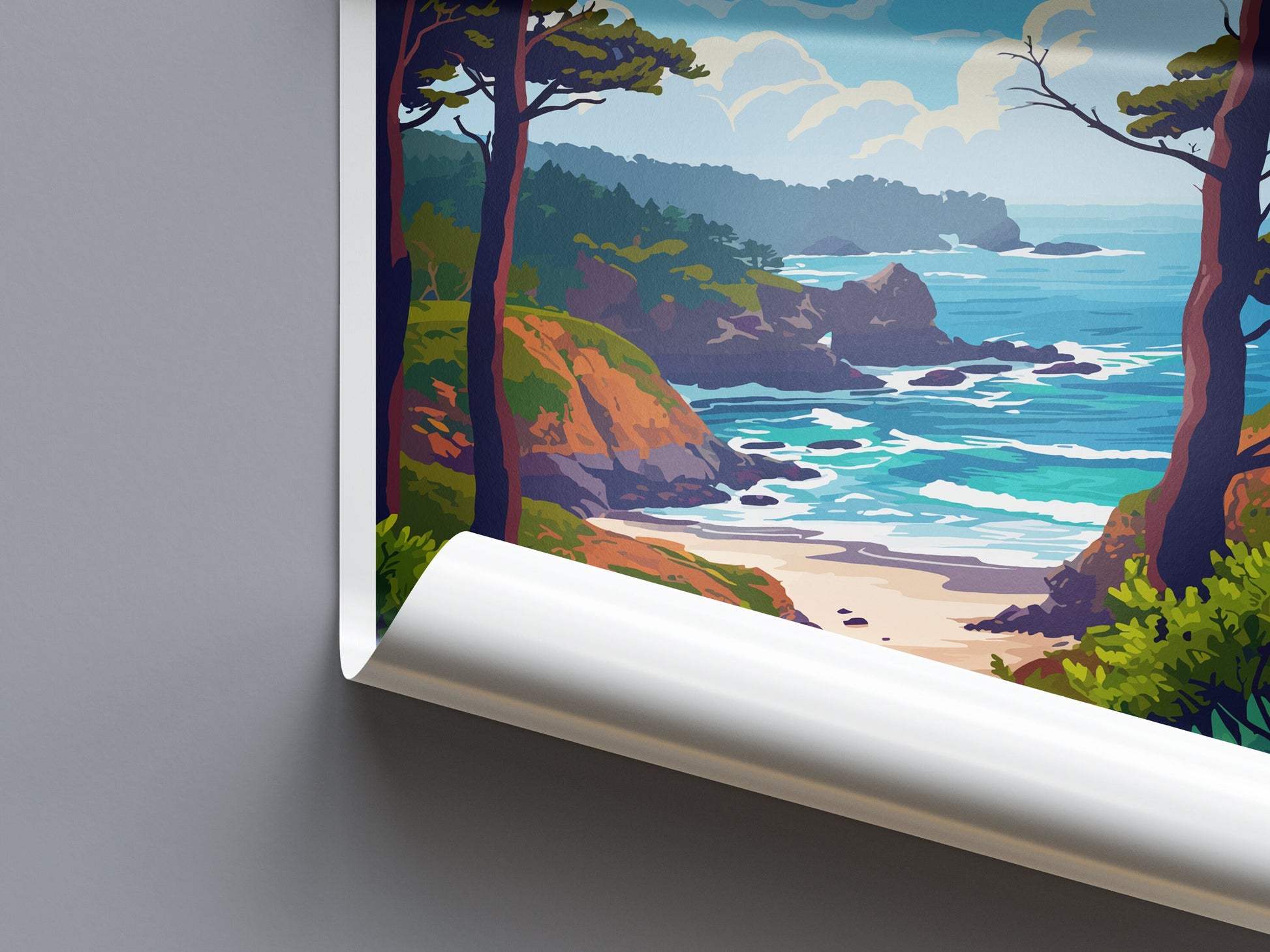 Mendocino Travel Print Wall Art Mendocino Wall Hanging Home Décor Mendocino Gift Art Lovers California Art Lover Gift Mendocino Art Print